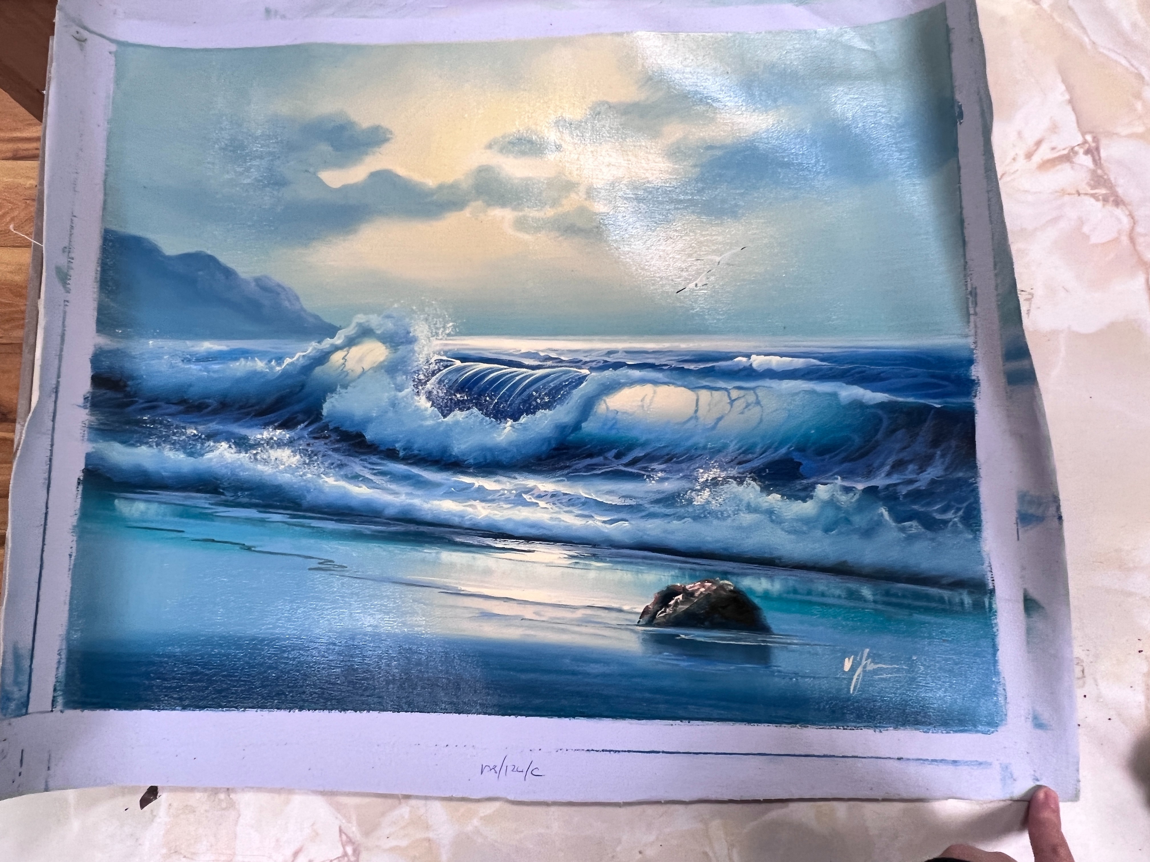 A large collection of oil painted canvases